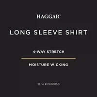 Haggar Mens Long Sleeve Regular Fit Big and Tall Button-Down Shirt