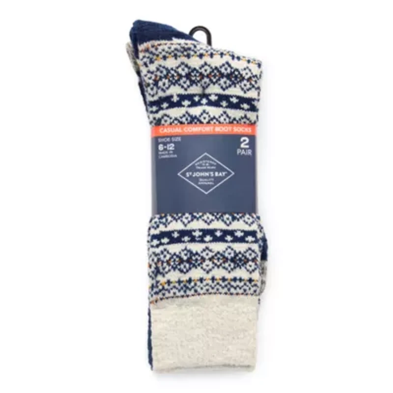 St. John's Bay Mens 2 Pair Crew Socks