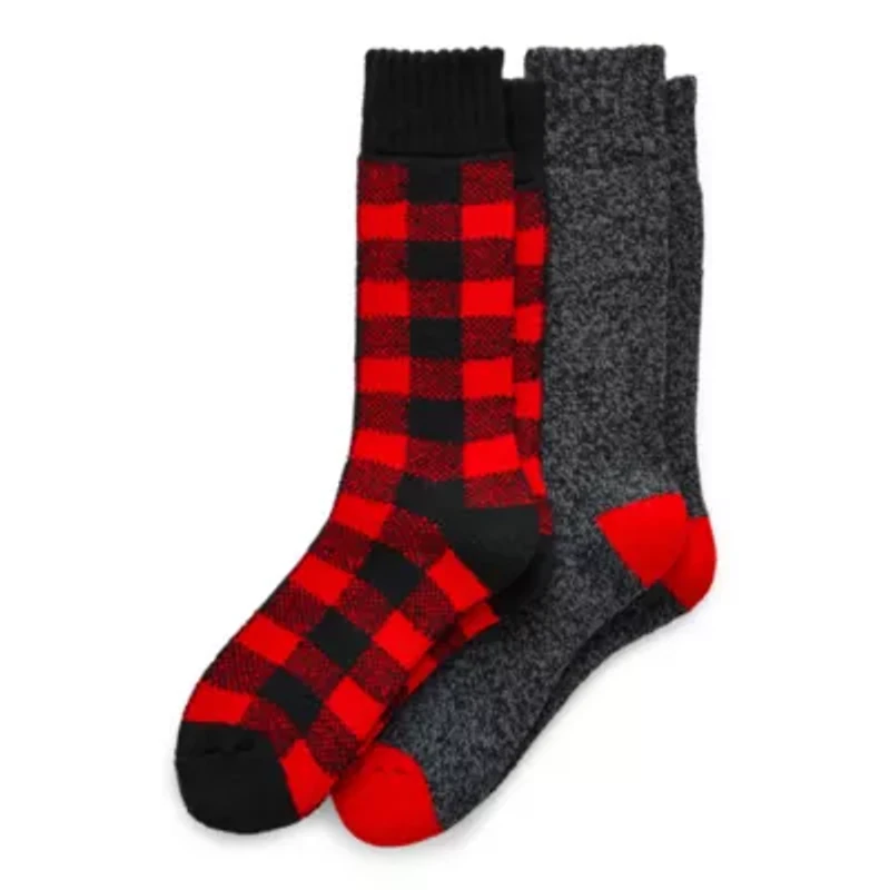 St. John's Bay Thermal Mens 2 Pair Boot Socks
