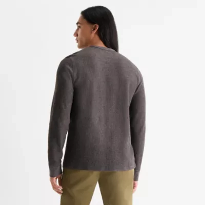 mutual weave Mens Crew Neck Long Sleeve Regular Fit Thermal Top