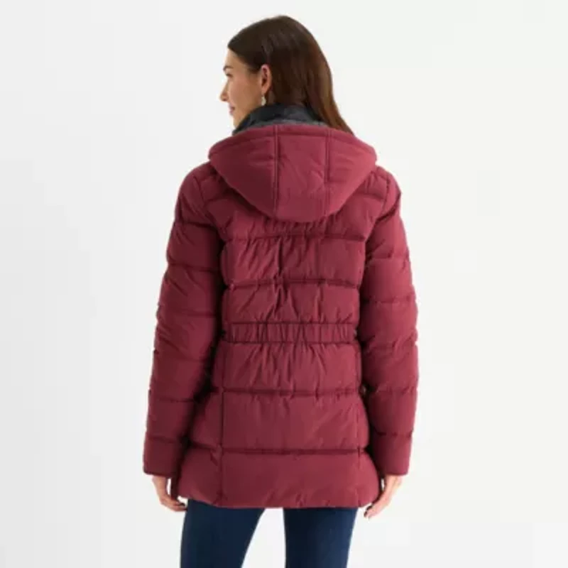 Maralyn And Me Womens Juniors Hooded Heavyweight Puffer Jacket