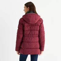 Maralyn And Me Womens Juniors Hooded Heavyweight Puffer Jacket