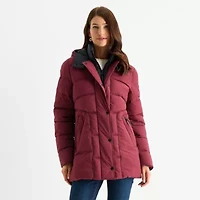 Maralyn And Me Womens Juniors Hooded Heavyweight Puffer Jacket