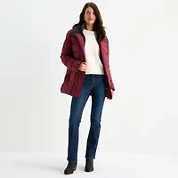 Maralyn And Me Womens Juniors Hooded Heavyweight Puffer Jacket