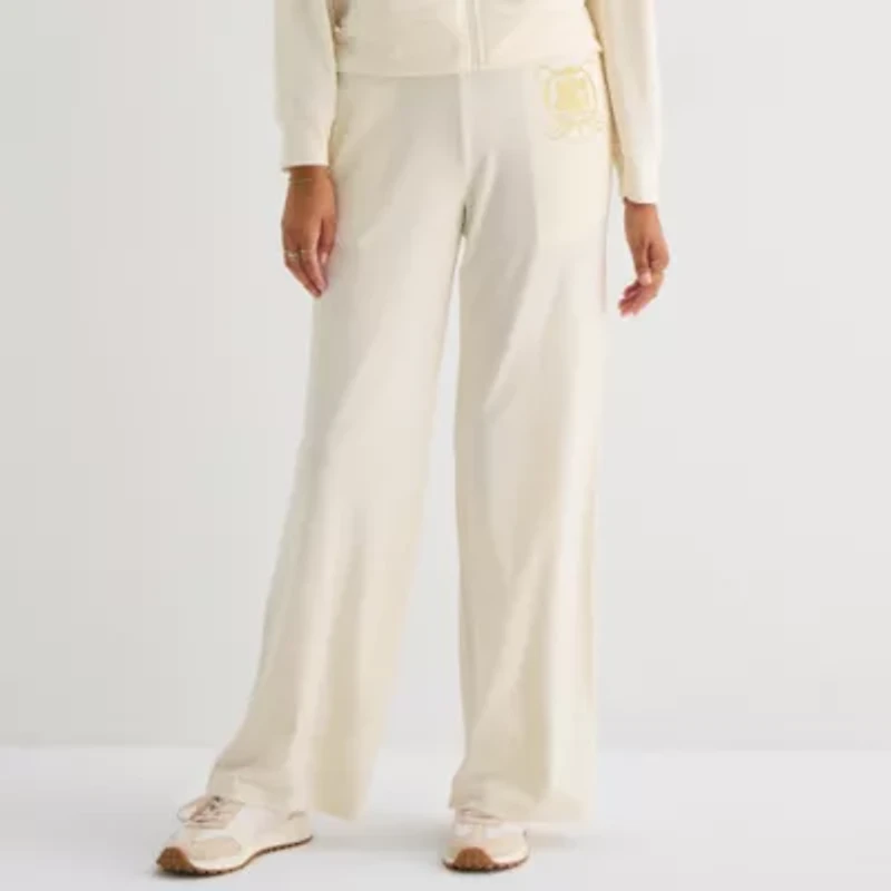 Juicy By Couture Womens Juniors Flare Mid Rise Track Pant