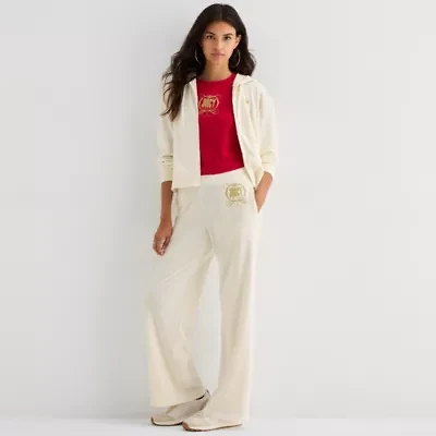 Juicy By Couture Womens Juniors Flare Mid Rise Track Pant