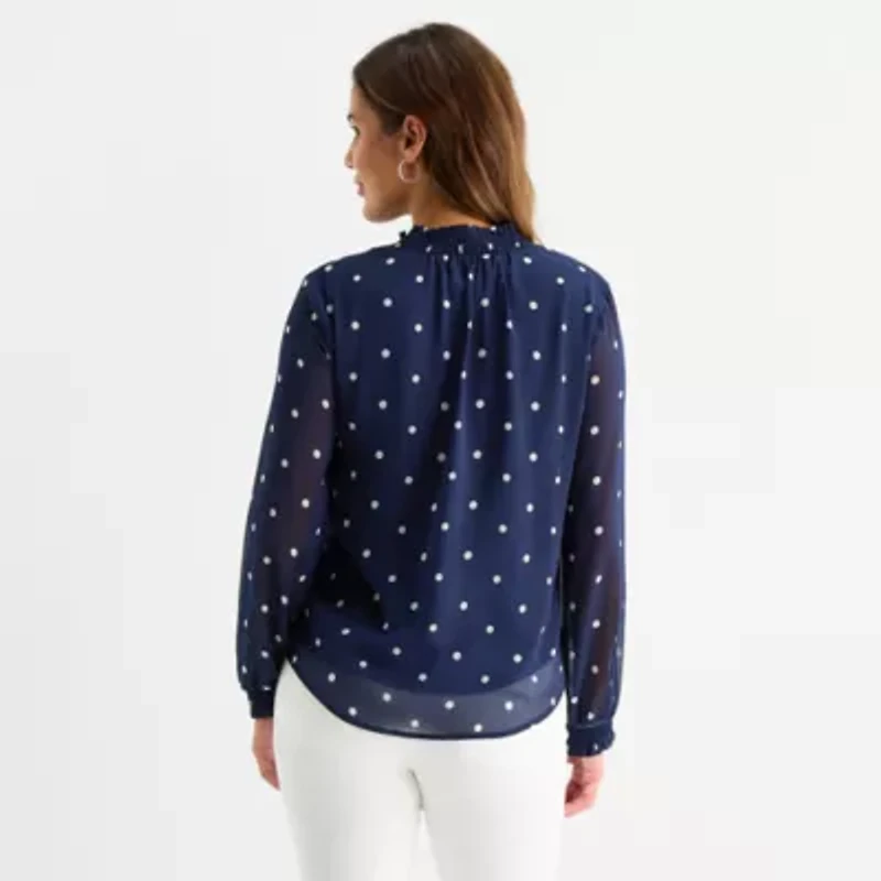 St. John's Bay Womens Long Sleeve Blouse