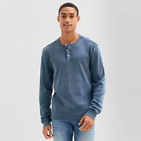 Arizona Mens Long Sleeve Regular Fit Henley Shirt