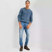 Arizona Mens Long Sleeve Regular Fit Henley Shirt