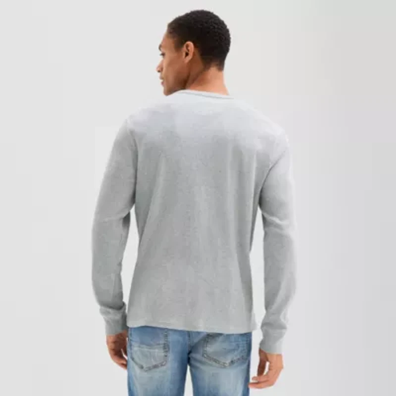Arizona Mens Long Sleeve Regular Fit Henley Shirt