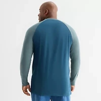 mutual weave Baseball Mens Crew Neck Long Sleeve Big and Tall T-Shirt