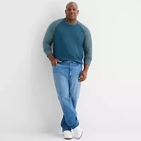 mutual weave Baseball Mens Crew Neck Long Sleeve Big and Tall T-Shirt