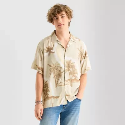 Arizona Mens Short Sleeve Relaxed Fit Button-Down Shirt