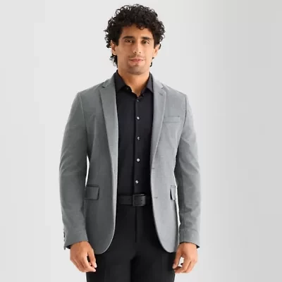 J. Ferrar Mens Knit Stretch Fabric Slim Fit Sport Coat