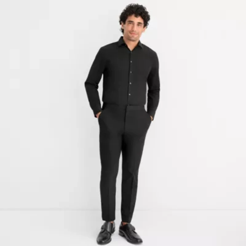 J. Ferrar Crop Ankle Mens Slim Fit Tuxedo Pant