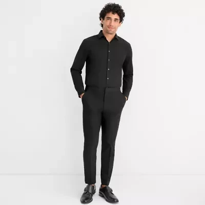 J. Ferrar Crop Ankle Mens Slim Fit Tuxedo Pant