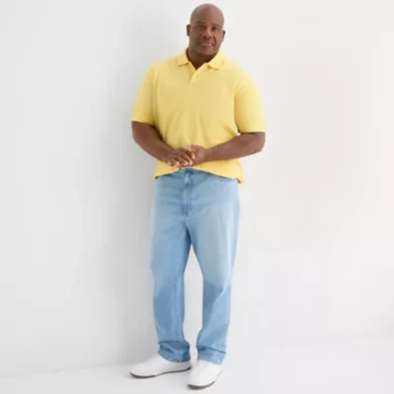 St. John's Bay Premium Stretch Big and Tall Mens Classic Fit Short Sleeve Polo Shirt