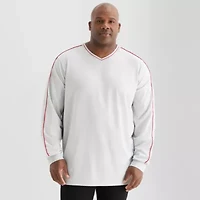 Shaquille O'Neal XLG Mens V Neck Long Sleeve Quick Dry Active Big T-Shirt