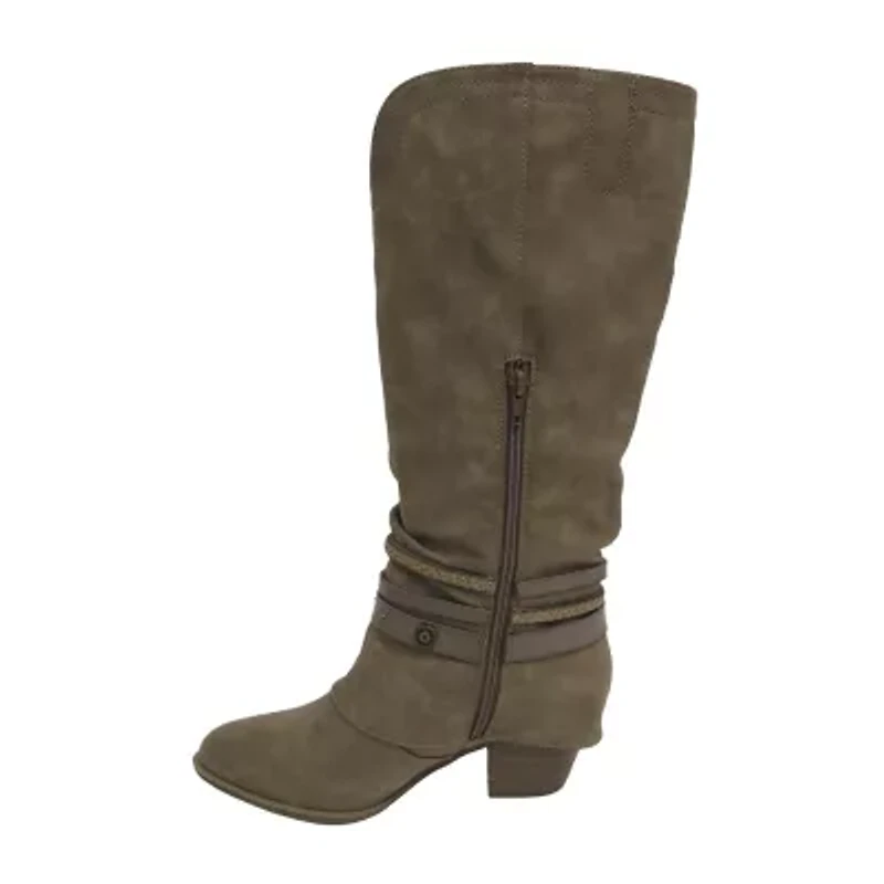 Pop Womens Lancelot Stacked Heel Booties