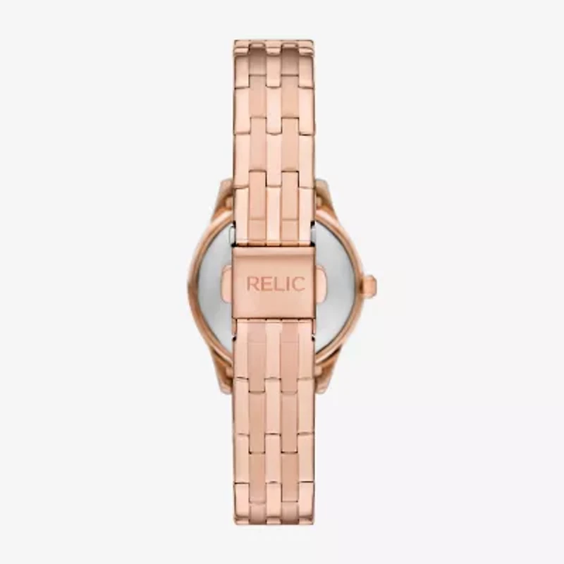 Relic By Fossil Astrid Womens Rose Goldtone Stainless Steel Bracelet Watch Zr37301
