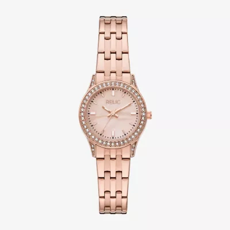 Relic By Fossil Astrid Womens Rose Goldtone Stainless Steel Bracelet Watch Zr37301