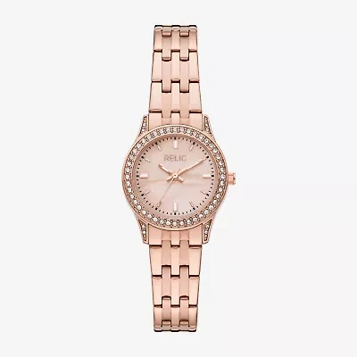 Relic By Fossil Astrid Womens Rose Goldtone Stainless Steel Bracelet Watch Zr37301