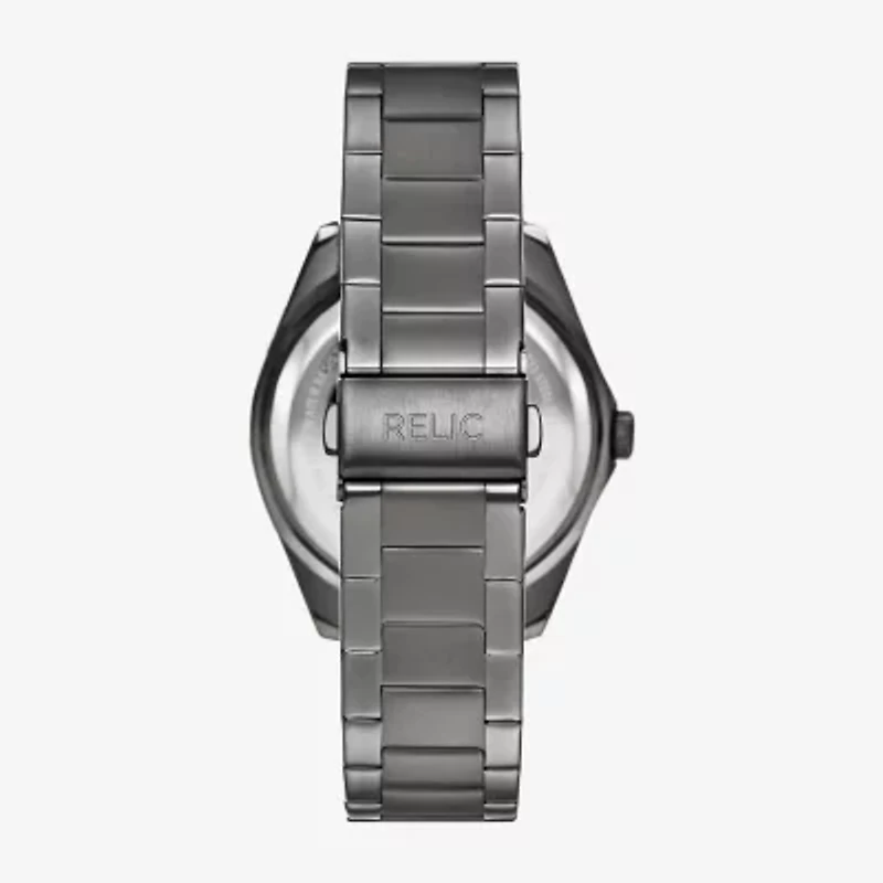 Relic By Fossil Logan Mens Gray Stainless Steel Bracelet Watch Zr16051
