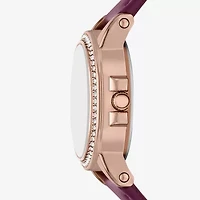 Relic By Fossil Matilda Womens Rose Goldtone Leather Strap Watch Zr37306
