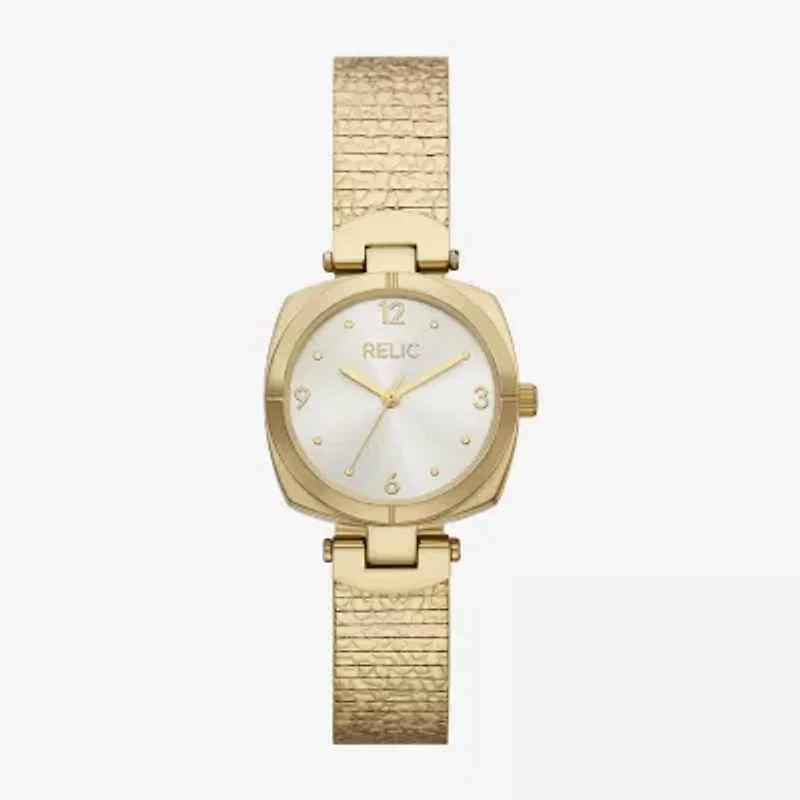 Relic By Fossil Megan Womens Gold Tone Stainless Steel Bracelet Watch Zr37311