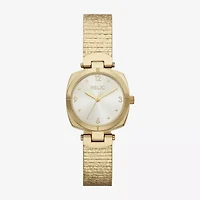 Relic By Fossil Megan Womens Gold Tone Stainless Steel Bracelet Watch Zr37311