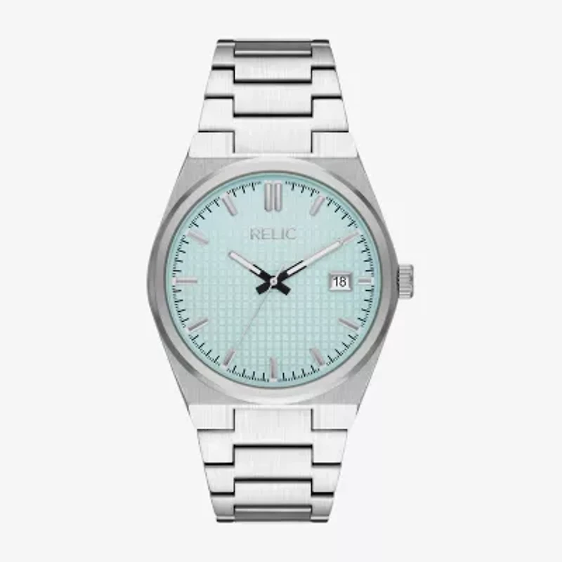 Relic By Fossil Oliver Mens Silver Tone Bracelet Watch Zr77343