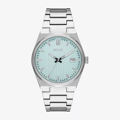 Relic By Fossil Oliver Mens Silver Tone Bracelet Watch Zr77343