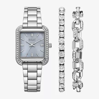 Relic By Fossil Jenna Womens Silver Tone Bracelet Watch Zr97027