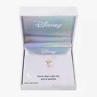Disney Classics Womens Cubic Zirconia 14k Rose Gold Over Brass Pure Silver Over Brass Bow Minnie Mouse 2-pc. Jewelry Set