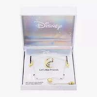 Disney Classics Womens Cubic Zirconia 10K Gold Over Brass 14k Rose Gold Over Brass Moon Star Winnie The Pooh Charm Bracelet