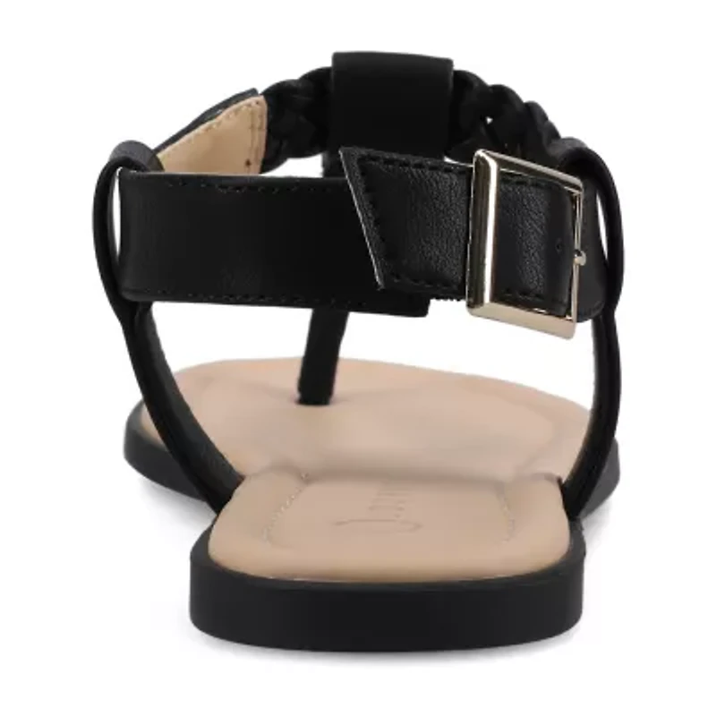 Journee Collection Womens Genevive Ankle Strap Flat Sandals