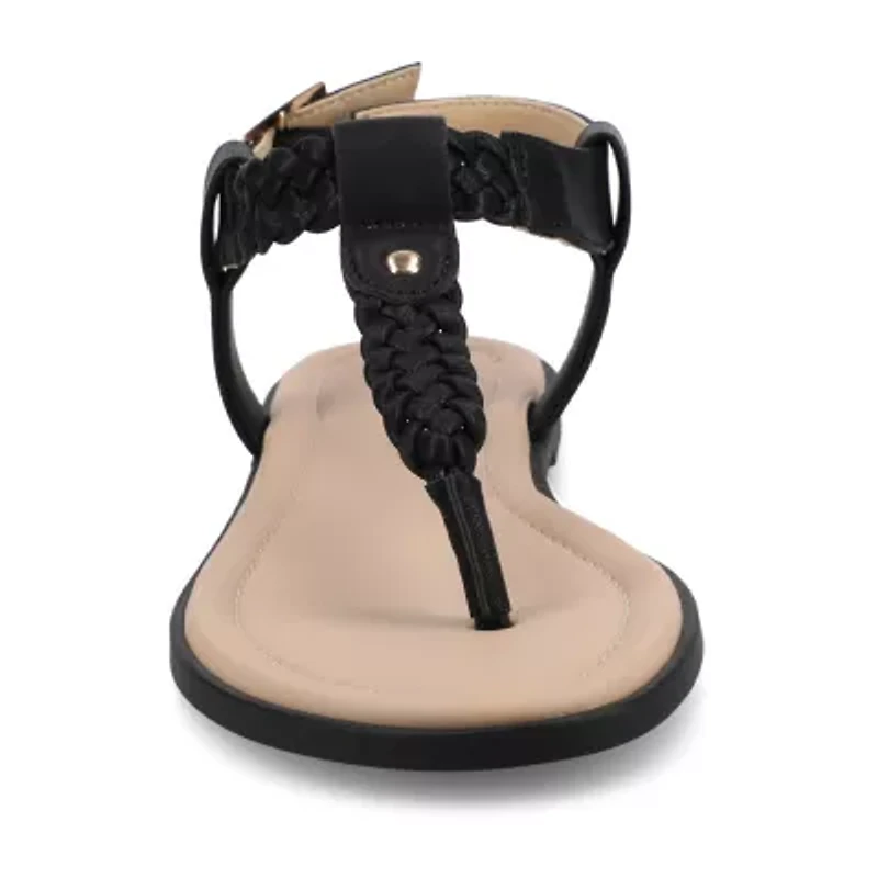 Journee Collection Womens Genevive Ankle Strap Flat Sandals