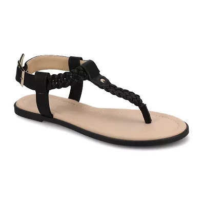 Journee Collection Womens Genevive Ankle Strap Flat Sandals