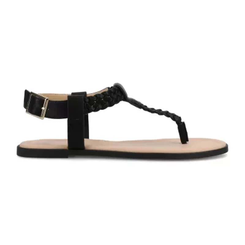 Journee Collection Womens Genevive Ankle Strap Flat Sandals