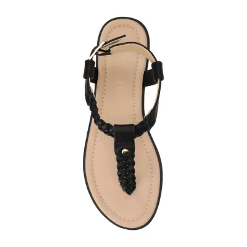 Journee Collection Womens Genevive Ankle Strap Flat Sandals