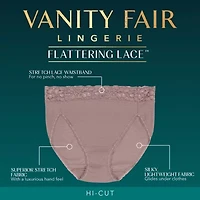 Vanity Fair Flattering Lace Womens 1 Pair High Cut Panty 13280