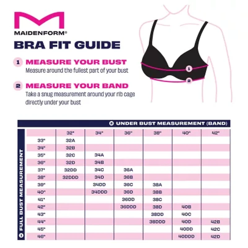 Maidenform Love The Custom Lift Multiway Womens Medium Support Demi Push Up Underwire Strapless Bra 09417