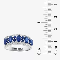Effy Final Call Womens 1/5 CT. Genuine Blue Sapphire 14K White Gold Band