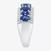 Effy Final Call Womens 1/5 CT. Genuine Blue Sapphire 14K White Gold Band