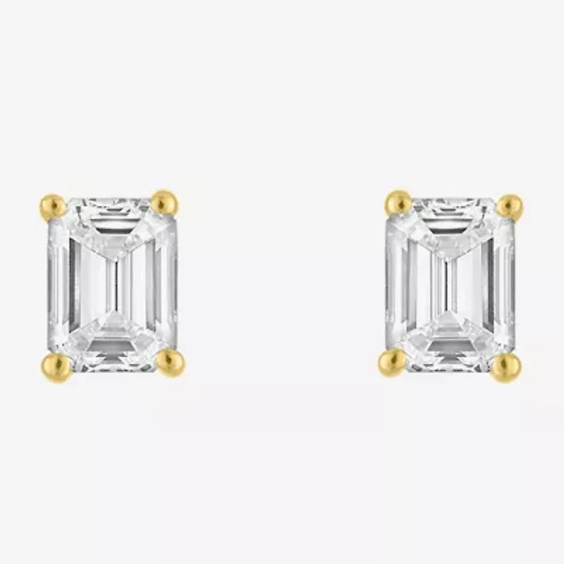 (E-F, Si1-Si2) 1/2 CT. T.W. Lab Grown White Diamond 10K Gold 4.4mm Stud Earrings