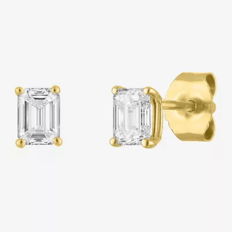 (E-F, Si1-Si2) 1/2 CT. T.W. Lab Grown White Diamond 10K Gold 4.4mm Stud Earrings