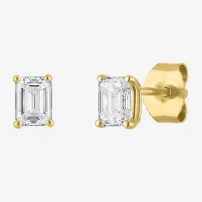 (E-F, Si1-Si2) 1/2 CT. T.W. Lab Grown White Diamond 10K Gold 4.4mm Stud Earrings