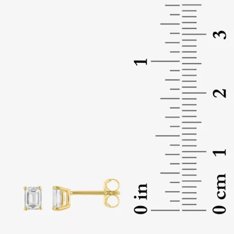 (E-F, Si1-Si2) 1/2 CT. T.W. Lab Grown White Diamond 10K Gold 4.4mm Stud Earrings