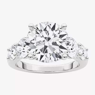 Grown Gorgeous (F, Vs2) Womens 4 7/8 Ct. T.W. Lab White Diamond 14K Gold or Platinum Round Side Stone 5-Stone Engagement Ring