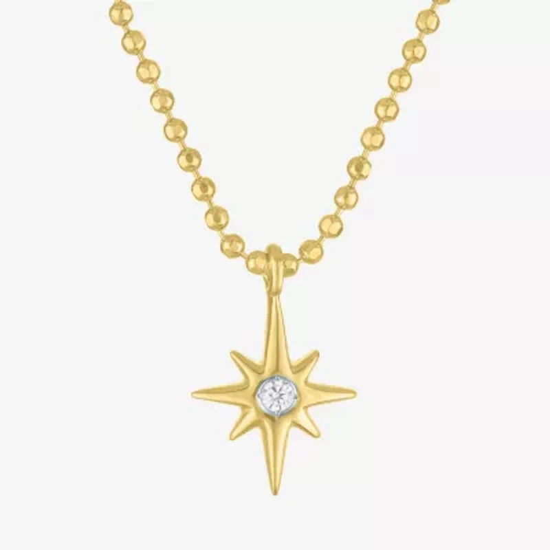 (G-H, Si2-I1) Womens 1/8 CT. T.W. Lab Grown White Diamond Star 2-pc. Pendant Necklace Set